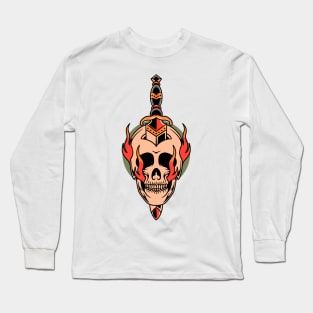 skull and sword tattoo Long Sleeve T-Shirt